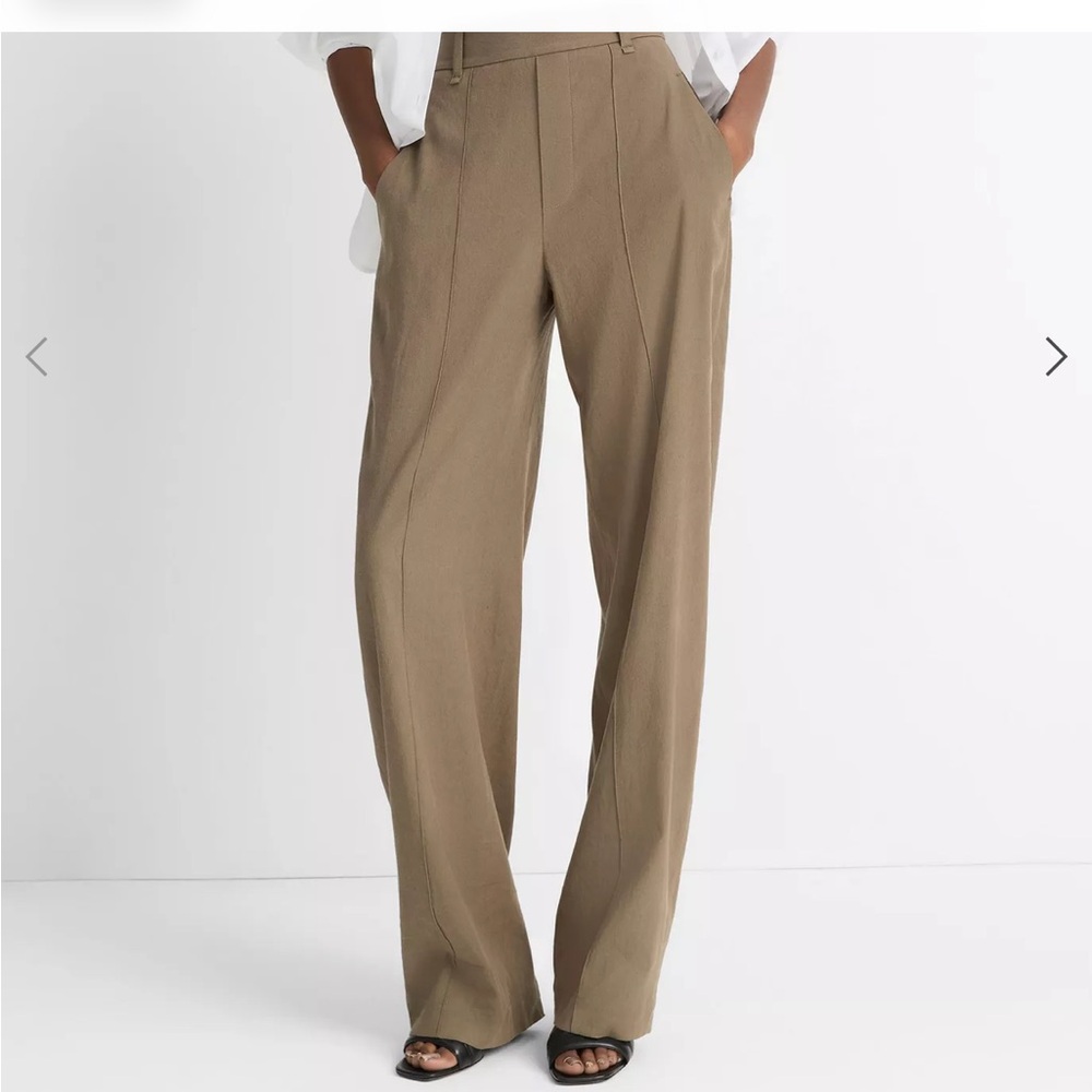 Vince Women's Linen High Rise Pull On Pants